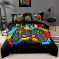 BDUCOK Gamer Comforter Set Gaming Twin SizeVideo Game Controller Comforter for Boys Kids Adult 3D Gamepad Microfiber Bedding Sets 5 Pieces Bed in A Bag Sets30019Twin