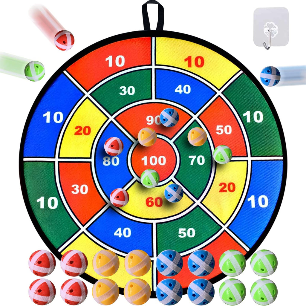 Nupinta Kids Game Dart Board Set 29 Inches Large Fabric Dartboard with 16 Sticky Balls and a Hook Upgraded Safe Dart Game Toy Gift for Boys Girls Children Indoor Outdoor Activity Party Games