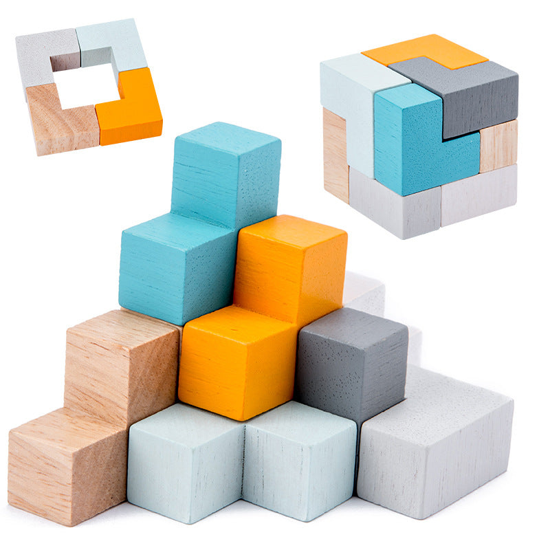 Wooden Educational Toys for Kids - 3D Puzzle Blocks